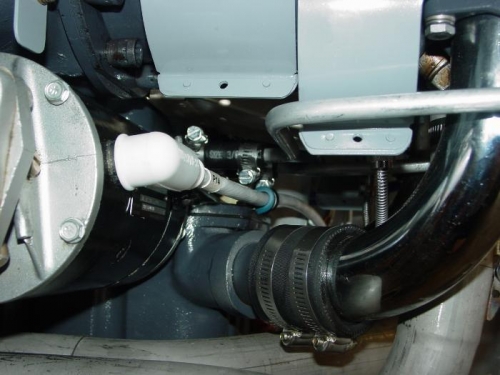 Here you can see the new clamps on the oil return and intake tube.