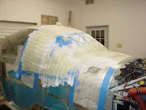 Here I have applied the ply and peel to the fiberglass for a smoother finish.