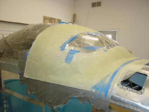 Here you can see how smooth the fiberglass is because of the ply and peel being applied.