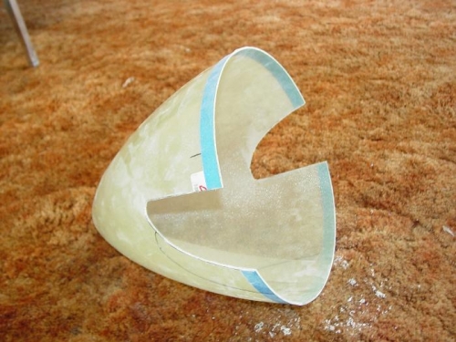 Transfered the cutout to the spinner and trimmed the spinner.