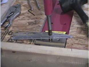 Dimpling the stifners for the left aileron