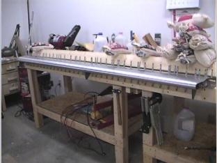 Clecoing the leading edge on the right flap.