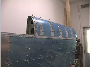 Fitting the leading edge to the right wing.