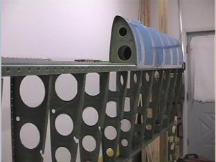 View of the finished leading edge on the spar.