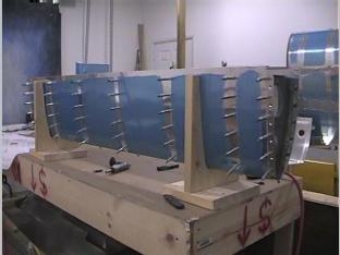 View of the leading edge after being drilled to size.