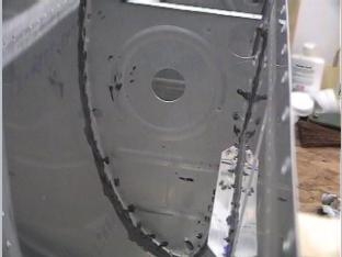 View of one of the ribs being sealed.