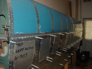 The riviting is finished on the leading edge.