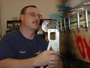 Here I am squezing the rivits in the gap fairing.