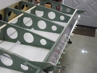 Airleron gap fairing clecoed on.