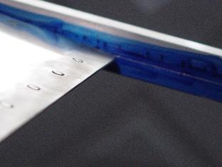 Here is the aileron lining up with the line on the templet.