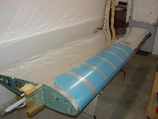 Another view of the fuel tank mounted to the spar.