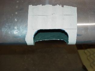 Here is the leading edge with the hole cut out.