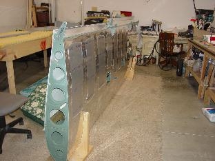 This showes the bottom of the finished left wing.