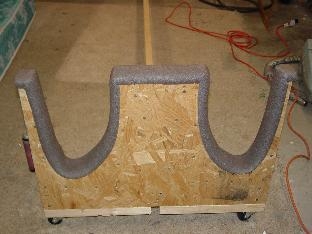 Here is the foam placed in the cradle where the wing will rest.