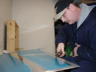 Here I am dimpling the skin.