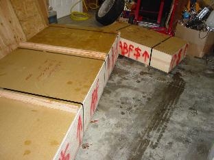 The boxes after the were unloaded at the house.