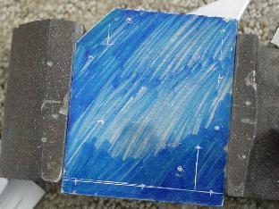 Laying out the fuel pump doubler plate.