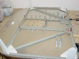 Here are the primedpieces clecoed to the firewall.