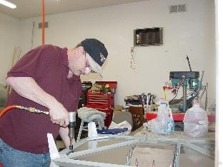 Here I am riviting some of the braceing.