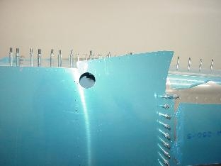 This shows the hole for the step that will be mounted.