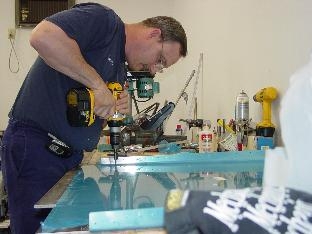 Here i am drilling a pilot hole.