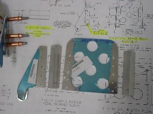 Here are the individual componets to the rudder/brake peddle.