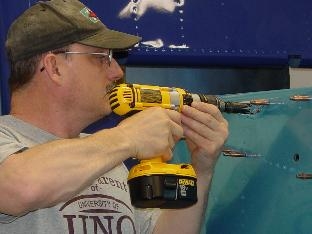 I am counter sinking one of the landing gear holes.