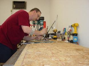 Here i am dimpling severl fueslage braceing parts.