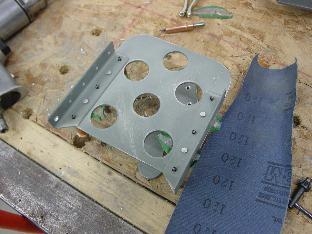 Here is a brake peddle clecoed together.