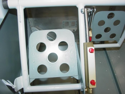 Rudder and brake pedels.