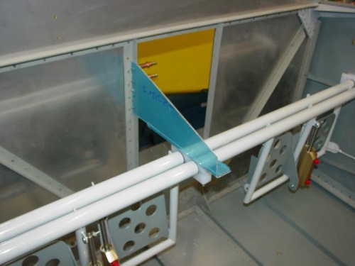 Here is a center brace mounted to the rudder and brake system.