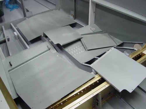 Thyese are the floor pans after priming.