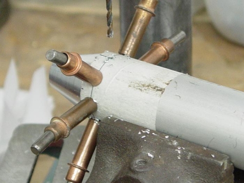 Here I am drilling the holes for the rivits,