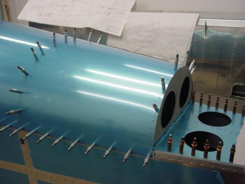 Mounted the fuselage skins to the bulkheads.