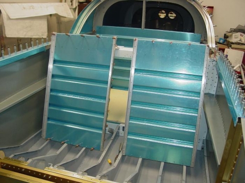 Here are the seats clecoed together and sitting in the fuselage.
