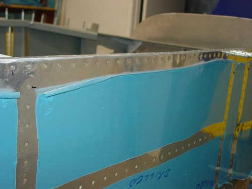 Some of the side rivits at the center fuselage.