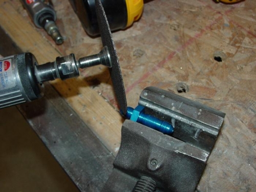 Here I am cutting an angle on one of the vent fittings.