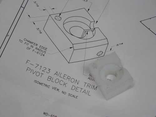 Notched and drilled the pivot block.