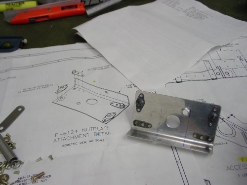 Here is the bracket with the nutplates rivited on.