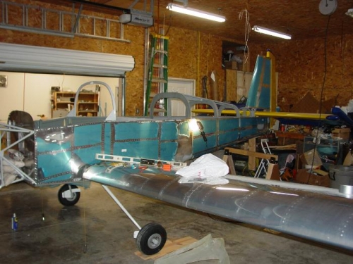 Here you can see the empennage mounted to the plane