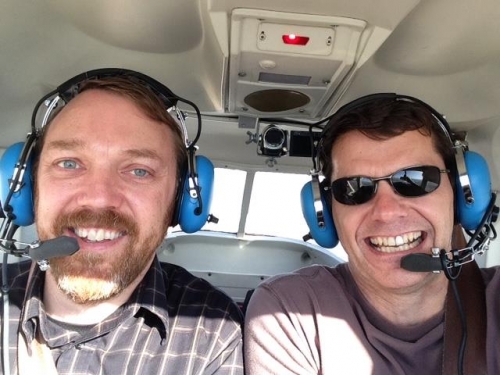 Took my co-worker Jason up for a ride.  His Grandpa was a Stearman owner/flyer.