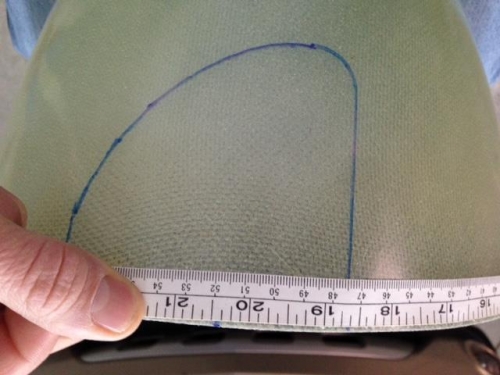 Double checking my marks to ensure they are 180 degrees apart..