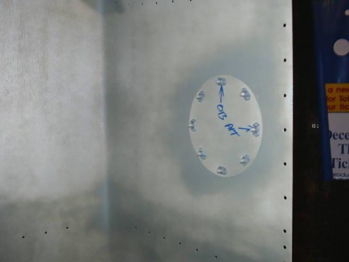 Interior of access door