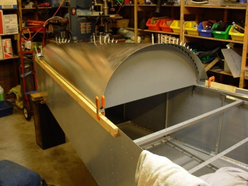 Half clecoed in place