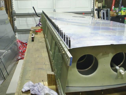 Left leading edge removed - view of front spar