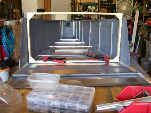 Looking aft through the jig