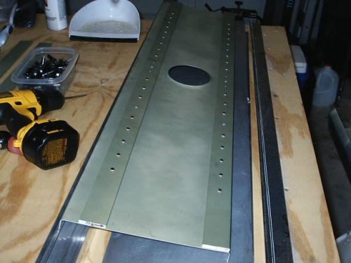 Rear web with solid rivets in place