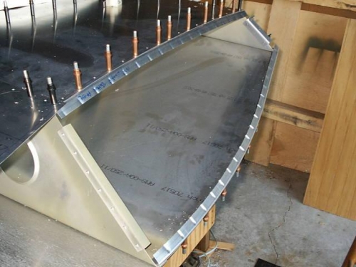 Wingtip flanges ready for end piece