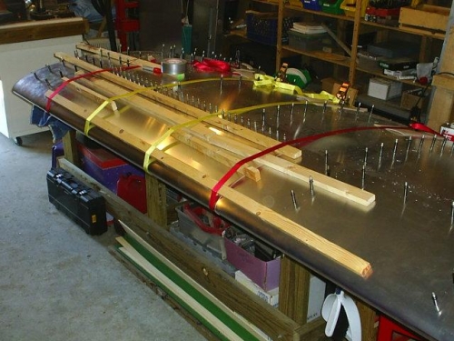 Tank skin strapped in place