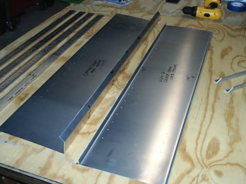 Center spar webs with #40 pilot holes